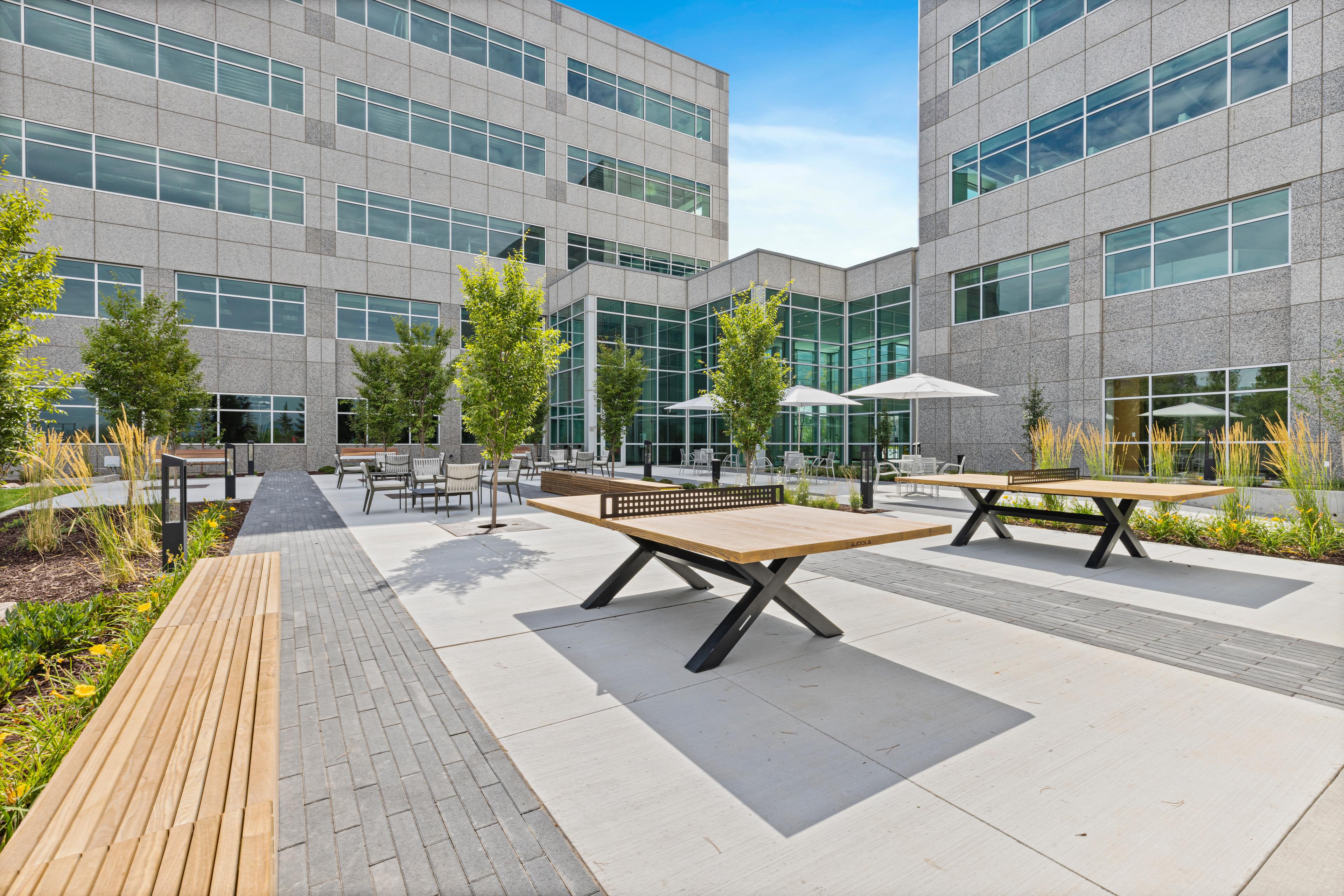 apartment complex picnic area outside